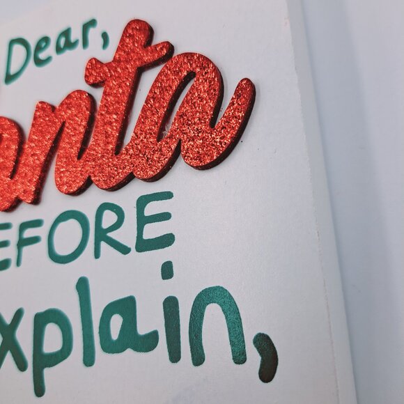 Holiday Glitter Giftbox & Christmas Sparkly Dear Santa Sign - Picture 4 of 10